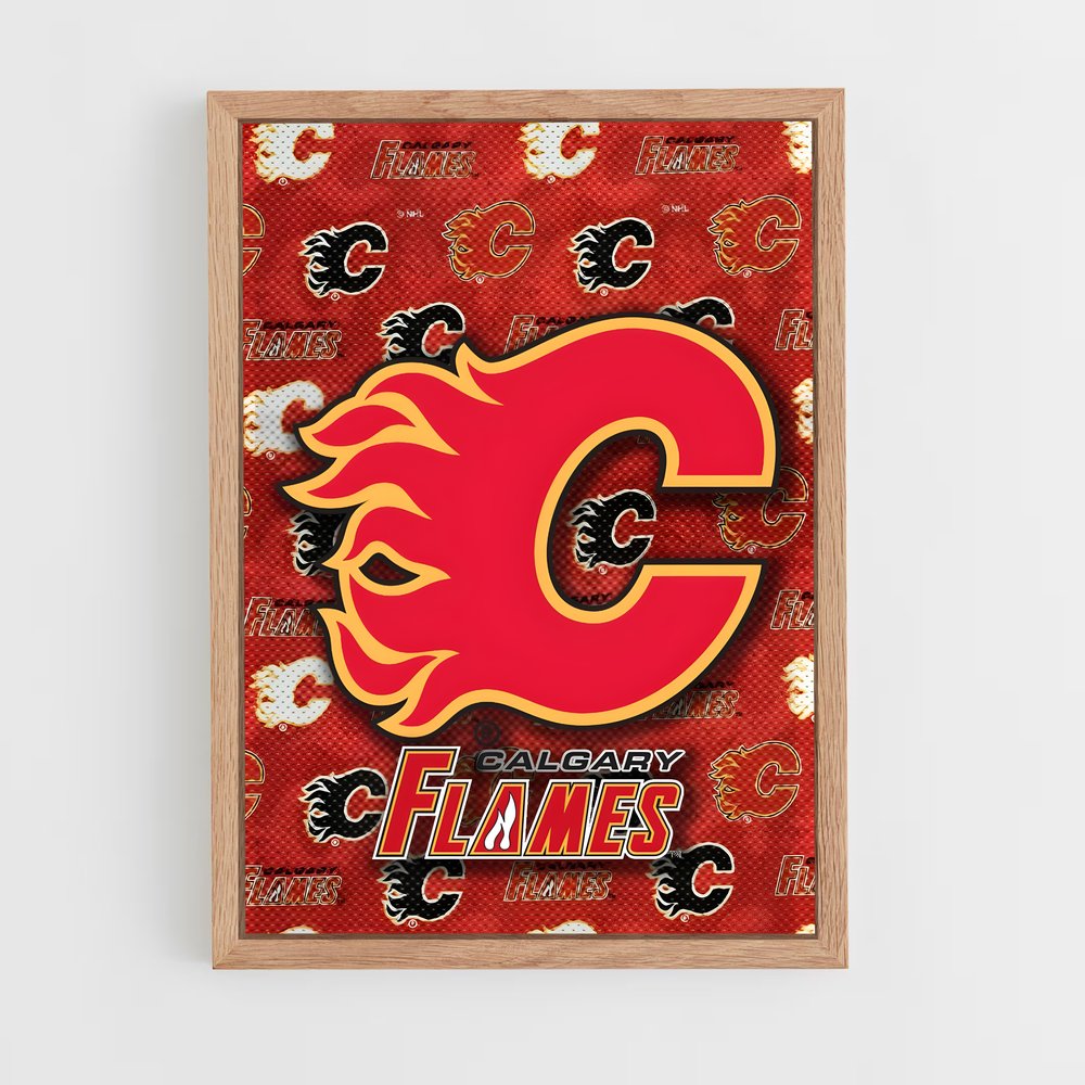 Poster Flames en Action – affiche Hockey sur glace (vue 4)